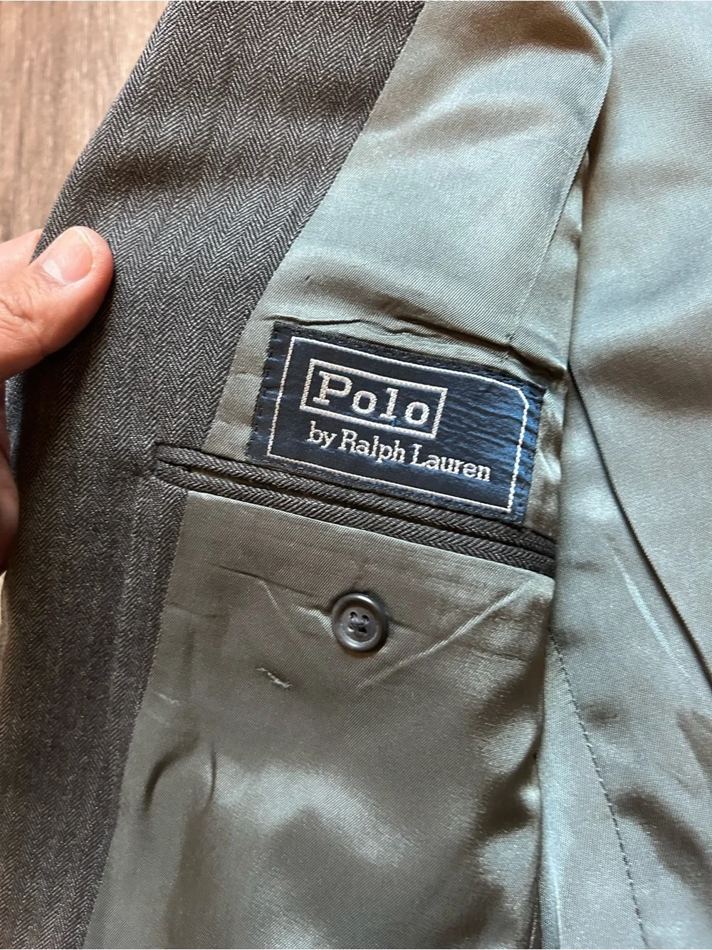 Vintage Polo By Ralph Lauren Suit Sports Jacket Blazer Gray 2 Button No Size Tag